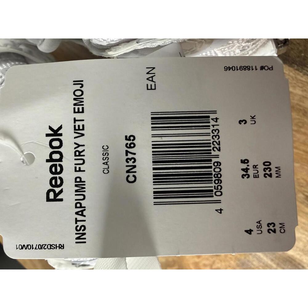 VETEMENTS x Reebok InstaPump Fury Emoji Sneakers White US 4 EU 34.5 NWB - Picture 4 of 13